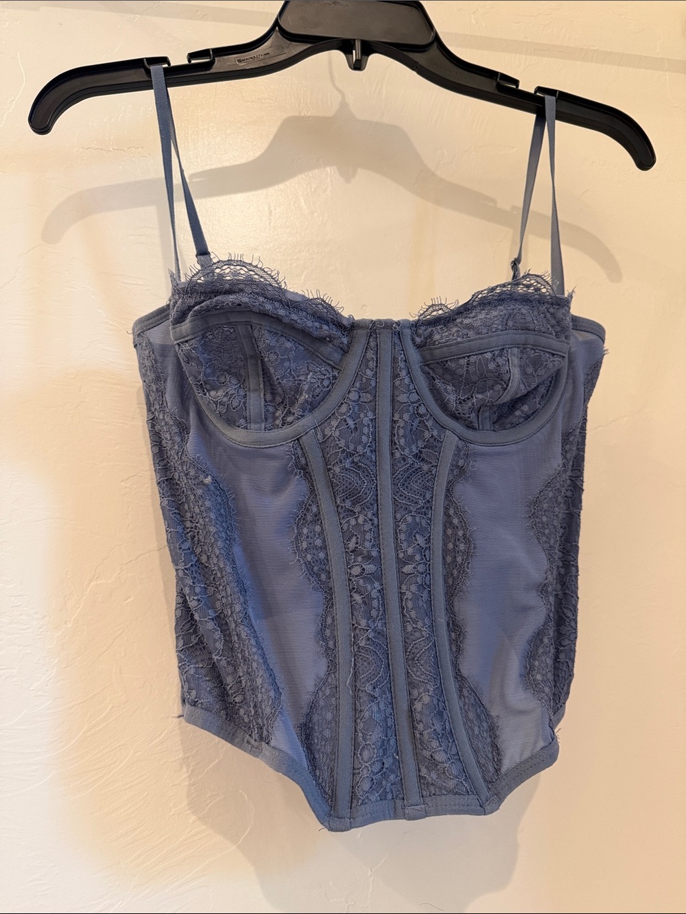 Urban Outfitters Lace Corset Bustier in Slate Blue